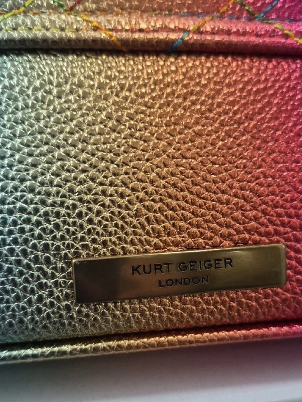 NWT Kurt Geiger 'Pickle' Leather Rainbow Convertible Bag
